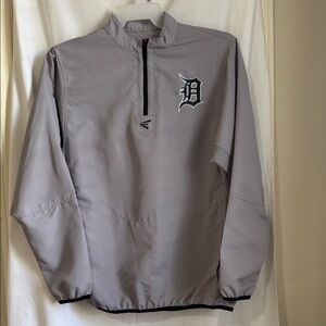 Easton Detroit Tigers Gray 1/4 Zip Pullover Jacket Lightweight Mens Size L